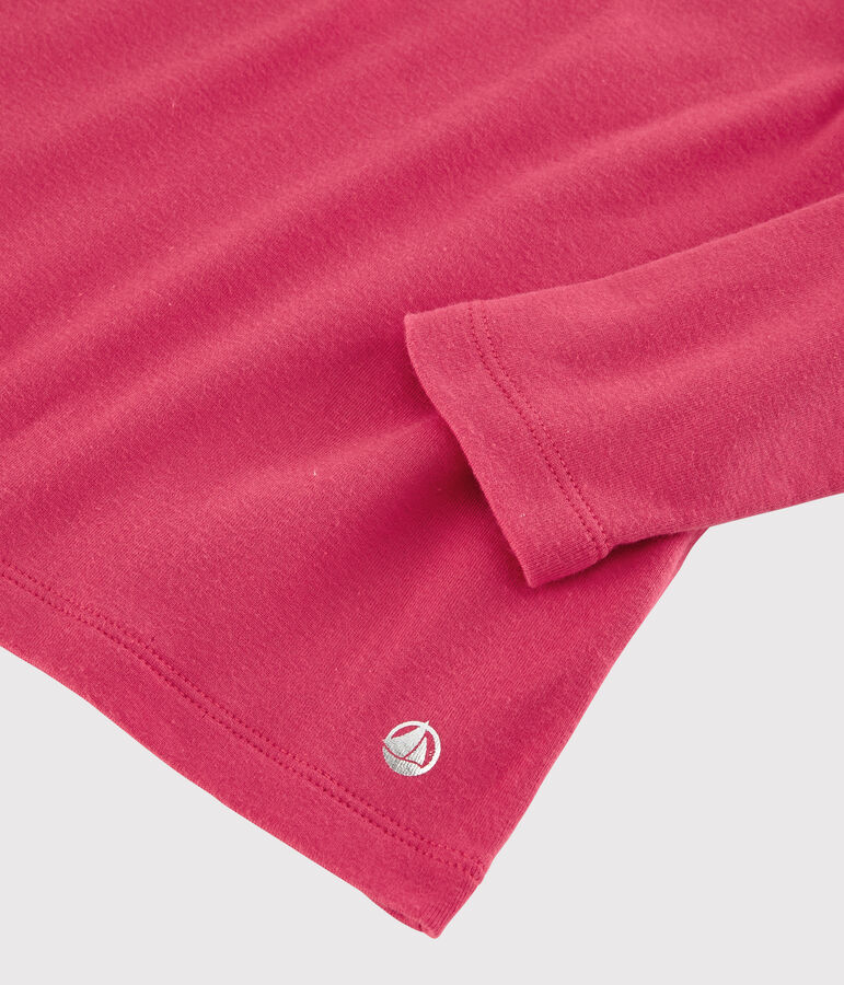 T-shirt bambina a maniche lunghe in cotone rosa POPPY