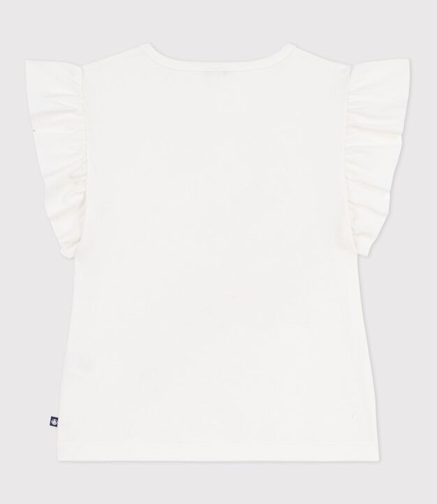 T-shirt a maniche corte in cotone bambina bianco