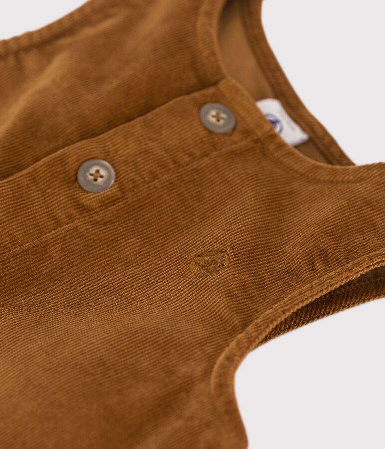 Tutina in velluto neonato marrone