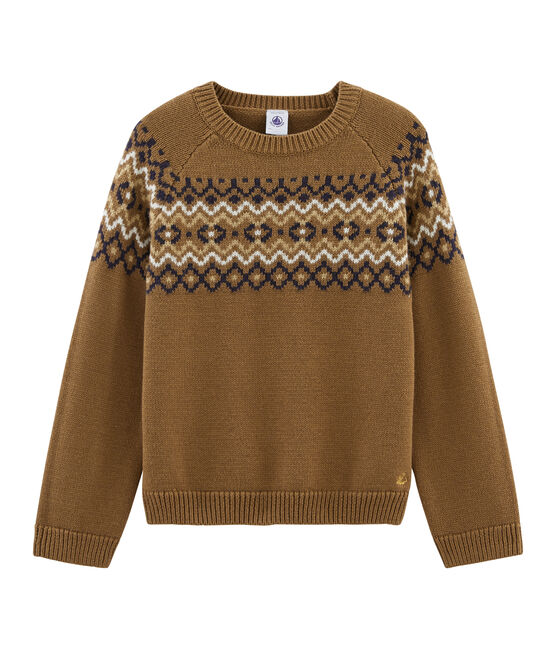 Pull bambina marrone BRINDILLE/bianco MULTICO