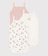 Set di 3 body con spalline a fiori bebè in cotone