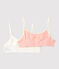 Confezione da 2 brassière ragazza fantasia paillette in cotone biologico e elastan variante 1