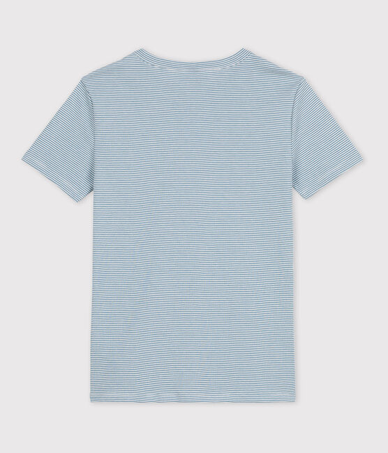 T-shirt L'ICONIQUE girocollo in cotone Donna blu ROVER/bianco MARSHMALLOW