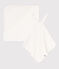 Asciugamano quadrato da bagno e doudou in cotone bianco MARSHMALLOW/grigio GRIS