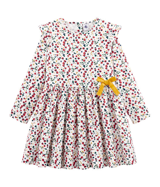Abito stampato bambina bianco MARSHMALLOW/bianco MULTICO