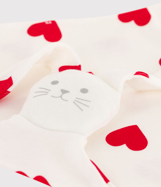 Doudou in cotone motivo cuore bianco MARSHMALLOW/rosso TERKUIT