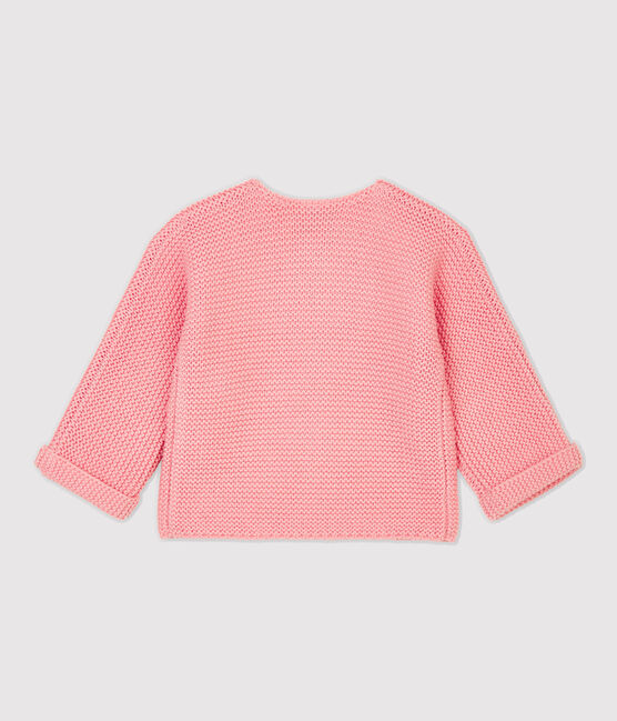 Cardigan in lana e cotone bebè. rosa CHARME