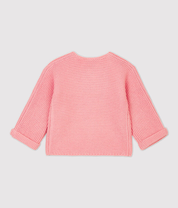Cardigan in lana e cotone beb&egrave;. rosa