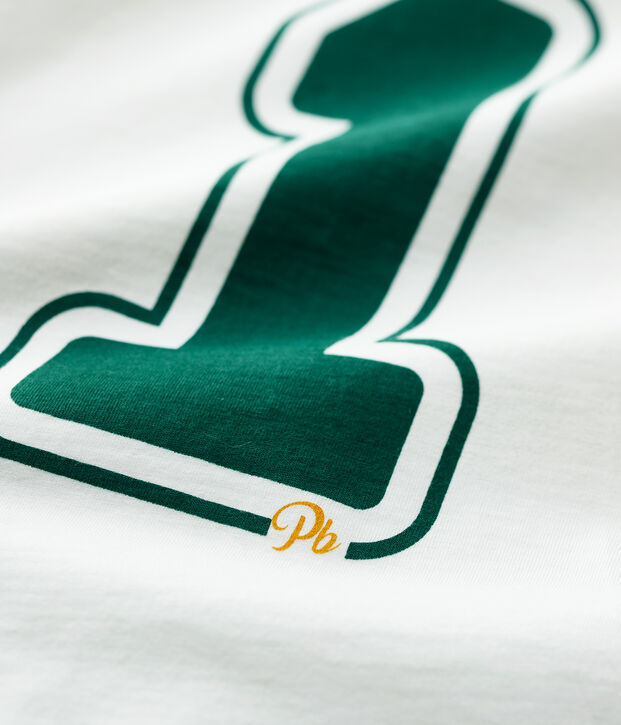 T-shirt bambino a maniche lunghe in cotone bianco