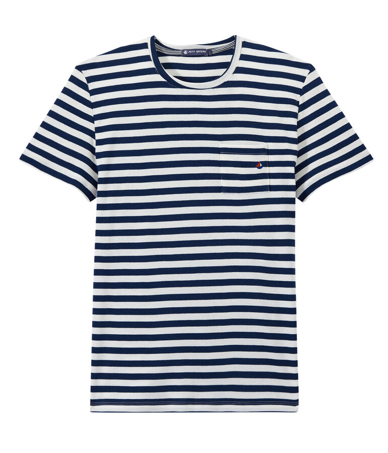 T-shirt uomo a righe bicolore blu/bianco
