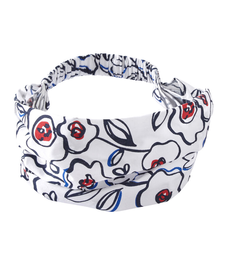 Bandana bambina stampata bianco/multicolore