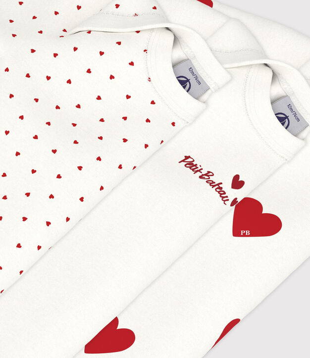 Set di body lunghe con motivo a cuore per neonato multicolore