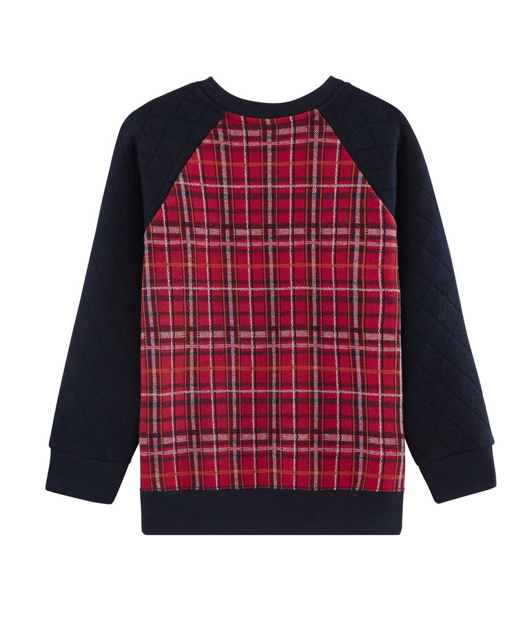 Felpa bambino rosso/blu/grigio