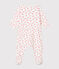Bodyjama bebè femmina in tubique bianco MARSHMALLOW/rosa GROSEILLER