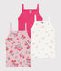 Set di canotte con spalline in cotone con stampa a fiori