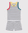Pigiama corto con canotta in cotone a righe bambino bianco MARSHMALLOW/blu SMOKING