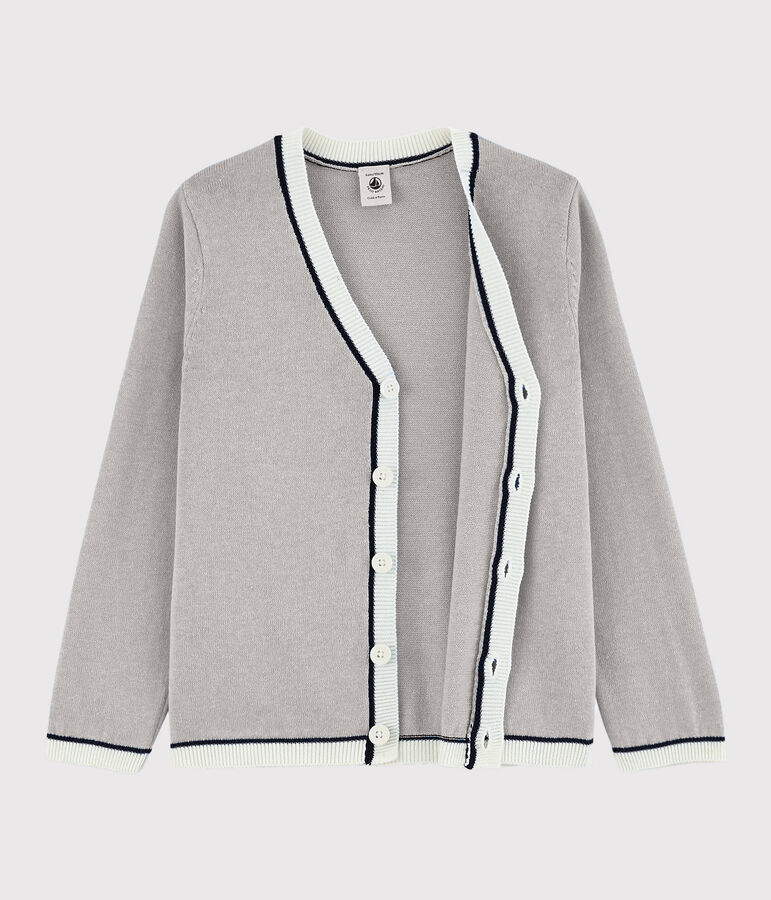 Cardigan in cotone jersey bambino grigio