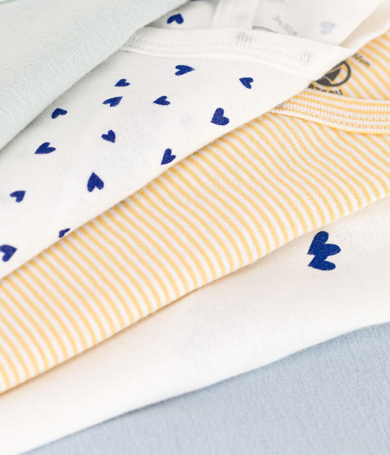 CONFEZIONE DA 5 BODY A MANICHE LUNGHE IN COTONE PER NEONATI multicolore