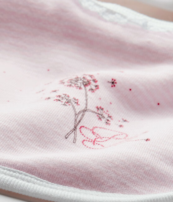Bavaglino per bebé femmina millerighe rosa VIENNE/bianco ECUME