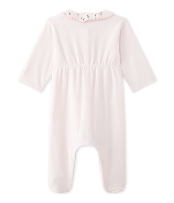 Tutina per bebè femmina in ciniglia rosa VIENNE