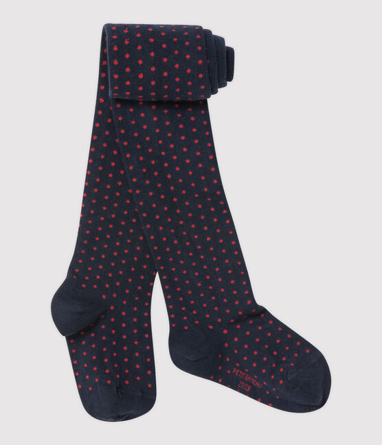 Collant per bambina a pois blu SMOKING/rosso FROUFROU