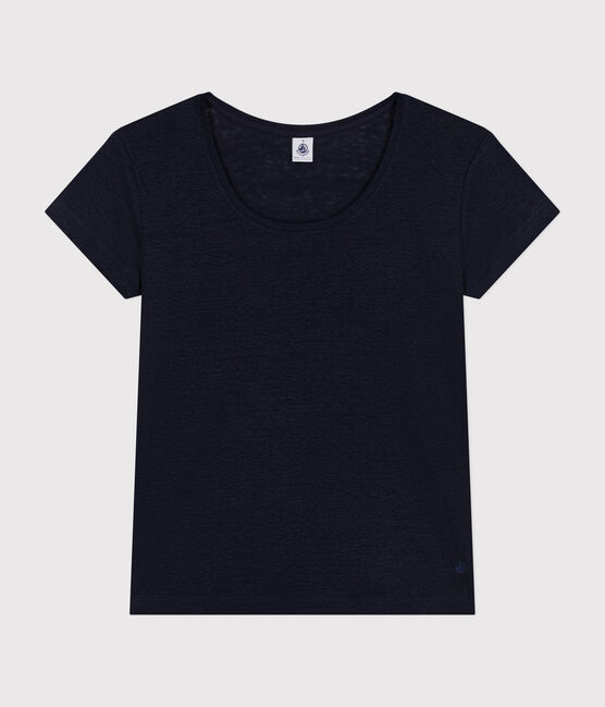 T-shirt Le Droit girocollo in lino donna blu SMOKING