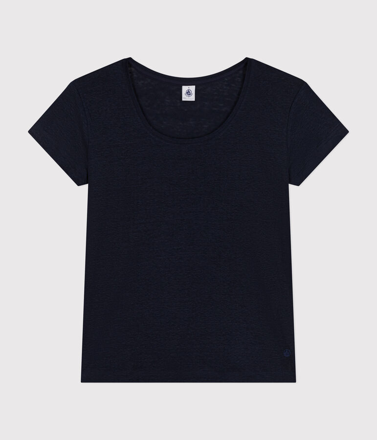 T-shirt Le Droit girocollo in lino donna blu