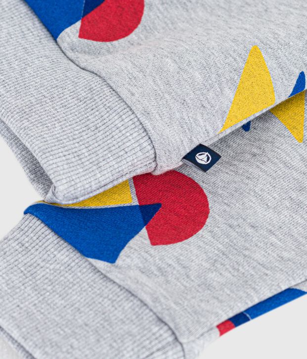Felpa in cotone stampato bambino grigio/multicolore