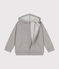 Maglia con cappuccio e cerniera in tessuto felpato bambino grigio CHATON CHINE