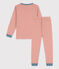 Pigiama millerighe unisex in cotone rosa BRANDY/bianco MARSHMALLOW
