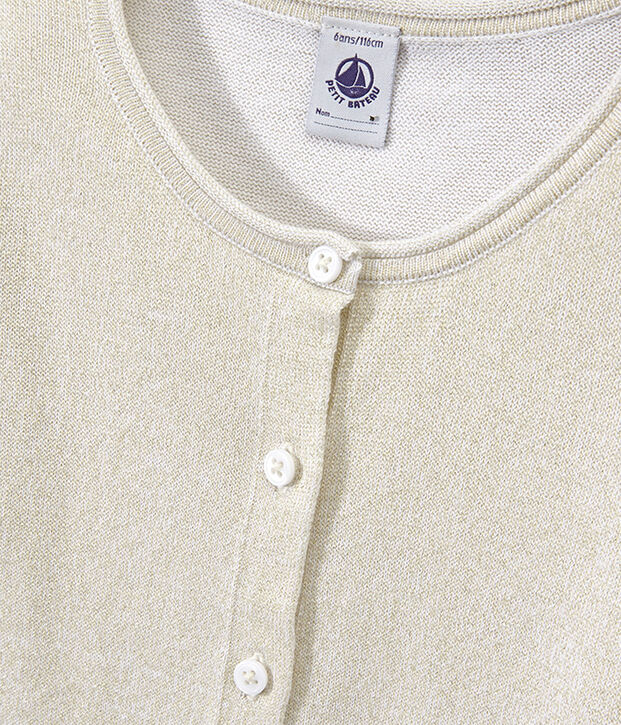 Cardigan bambina da cerimonia bianco/marrone