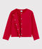 Cardigan in tubique bambina rosso TERKUIT