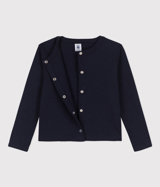 Cardigan in cotone bambina blu SMOKING