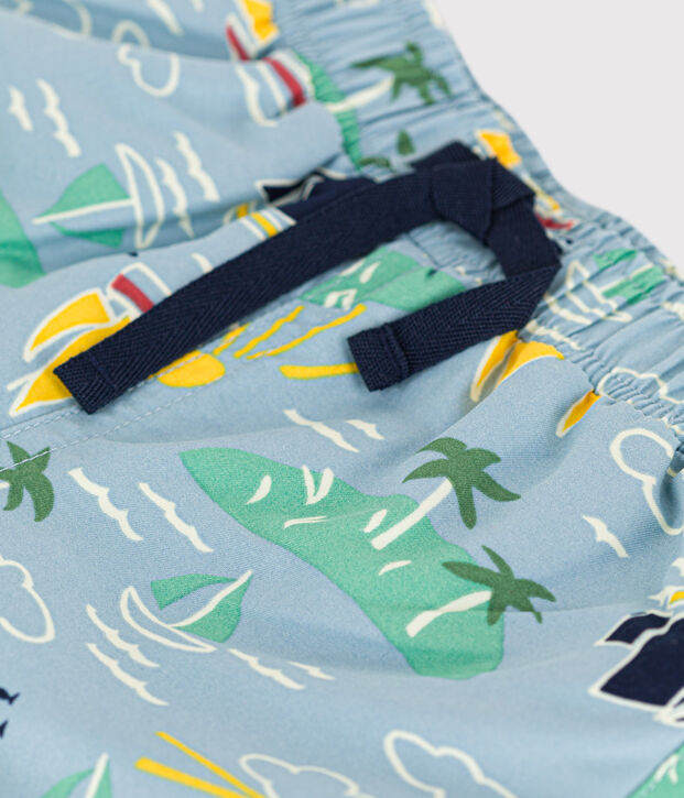 Shorts mare in materiale riciclato per beb&egrave; blu/multicolore