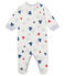 Tutina pigiama bambino in tubique bianco MARSHMALLOW/bianco MULTICO