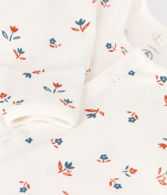 Tutina combisac di cotone con stampa per neonati bianco MARSHMALLOW/bianco MULTICO