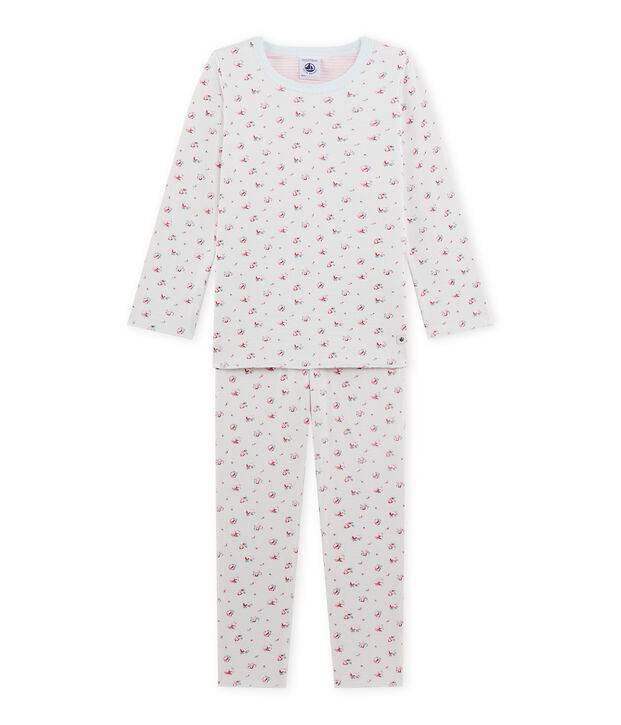 Pyjama fille imprim&eacute; petites fleurs blu/multicolore