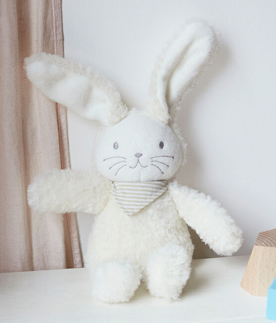 Doudou coniglietto musicale bebè in sherpa bianco MARSHMALLOW