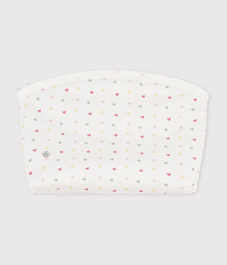 Pochette in cotone con stampa a cuoricini neonato bianco MARSHMALLOW/bianco MULTICO