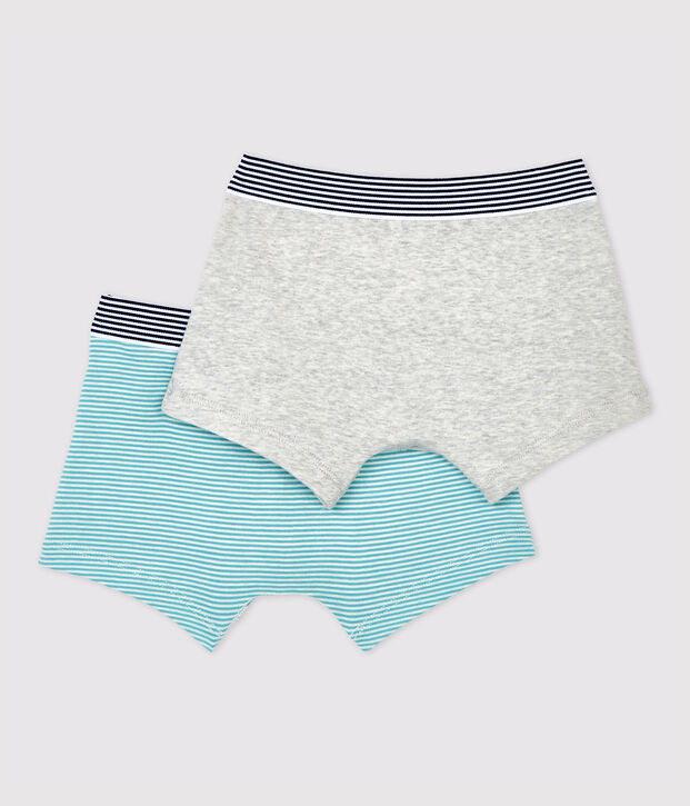 Confezione da 2 boxer bambino in cotone biologico multicolore