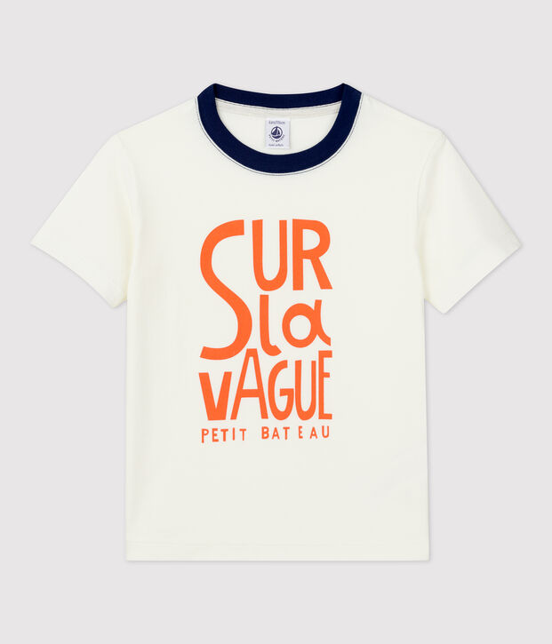 T-shirt  maniche corte in cotone bambino bianco