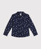 Camicia in flanella bambino blu MEDIEVAL/bianco MARSHMALLOW