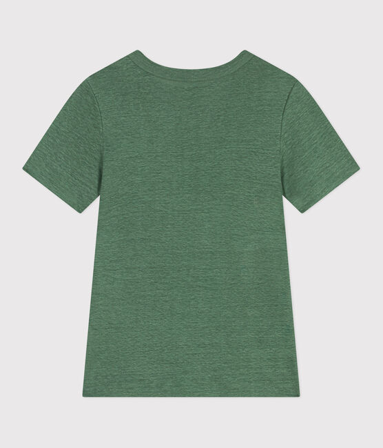 T-shirt a maniche corte in lino donna verde PALMERAIE