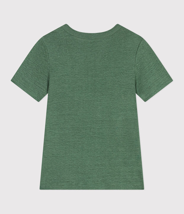 T-shirt a maniche corte in lino donna verde