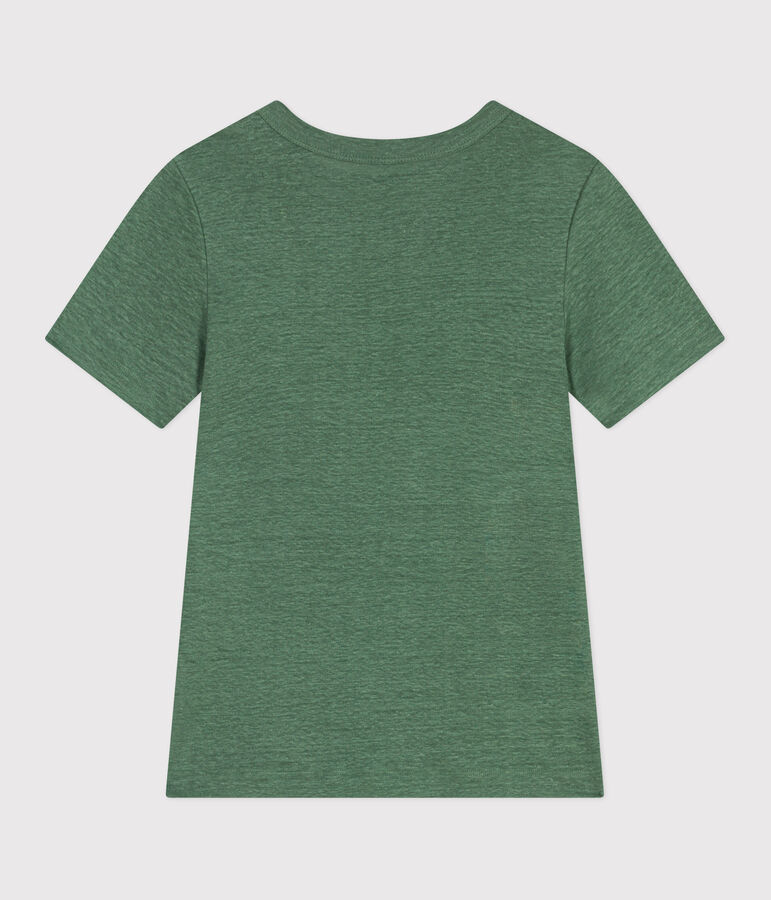 T-shirt a maniche corte in lino donna verde PALMERAIE