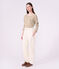 Marini&egrave;re a maniche lunghe in cotone donna beige/bianco