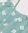 Costume da bagno intero a fiori bambina blu PAUL/bianco MARSHMALLOW
