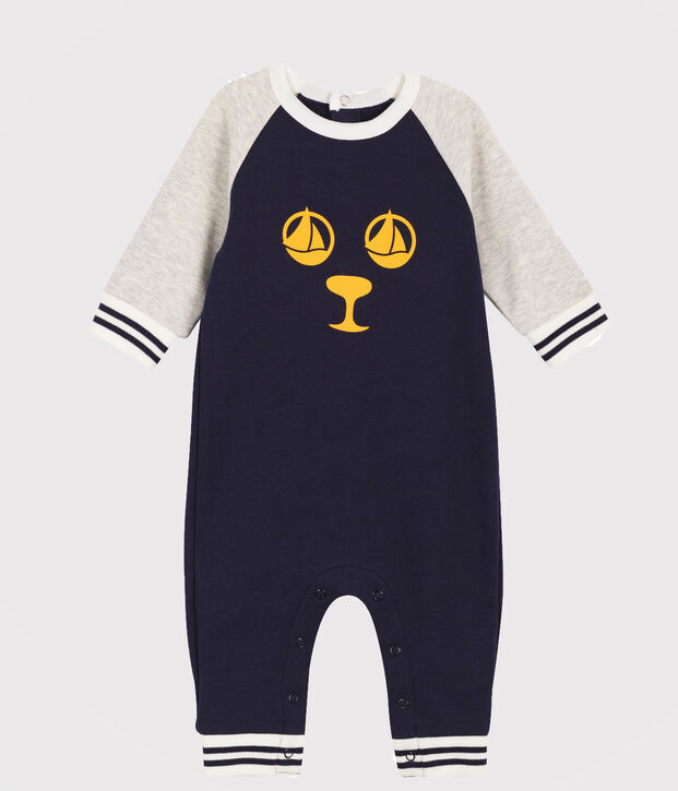 Tutina lunga beb&egrave; maschio blu/grigio