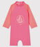 Tuta mare ecoresponsabile bimba/bimbo rosa GEISHA/bianco MARSHMALLOW