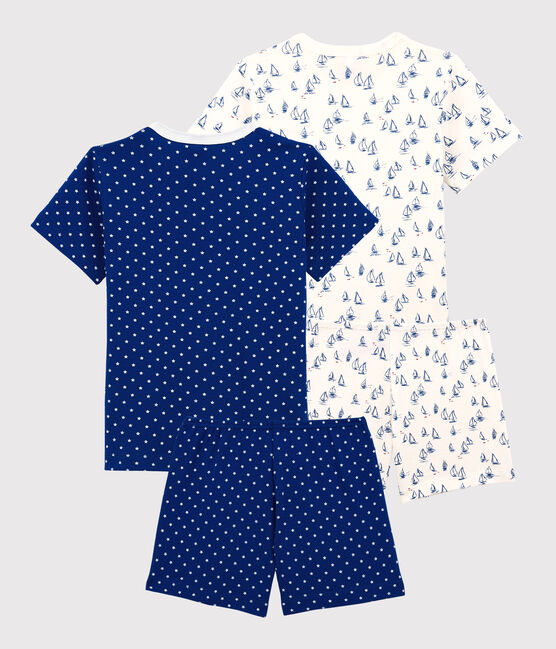 Confezione da 2 pigiami corti con barche a vela e stelle bambino in cotone variante 1